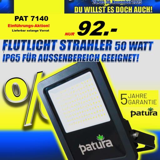 Black Friday 2025 - PATURA Flutlichtstrahler 50W